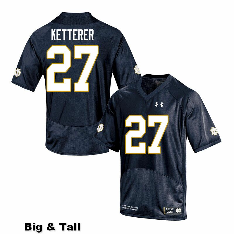 Men's NCAA Notre Dame Fighting Irish #27 Chase Ketterer Stitched College Under Armour Authentic Navy Big & Tall Football Jersey MU10R45BO